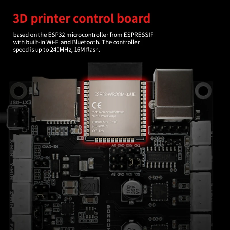Плата управления ESP32 и TMC2209 E4 V1.0 с Wi-Fi Bluetooth для 3D-принтеров ЧПУ-роутеров 1 компл. |