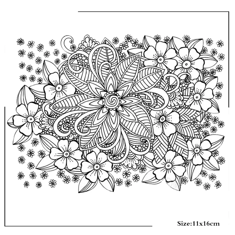 

Full Page Flower Pattern Clear Stamps Scrapbooking Crafts Decorate Photo Album Embossing Cards Making Clear Stamps New