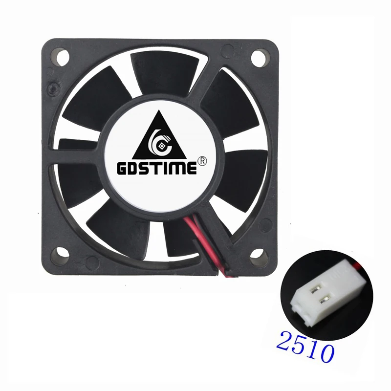 2 шт. в партии Gdstime 60 мм 60x60x20 DC 12 В 2Pin 2510 Разъем Бесщеточный Охлаждающий вентилятор |