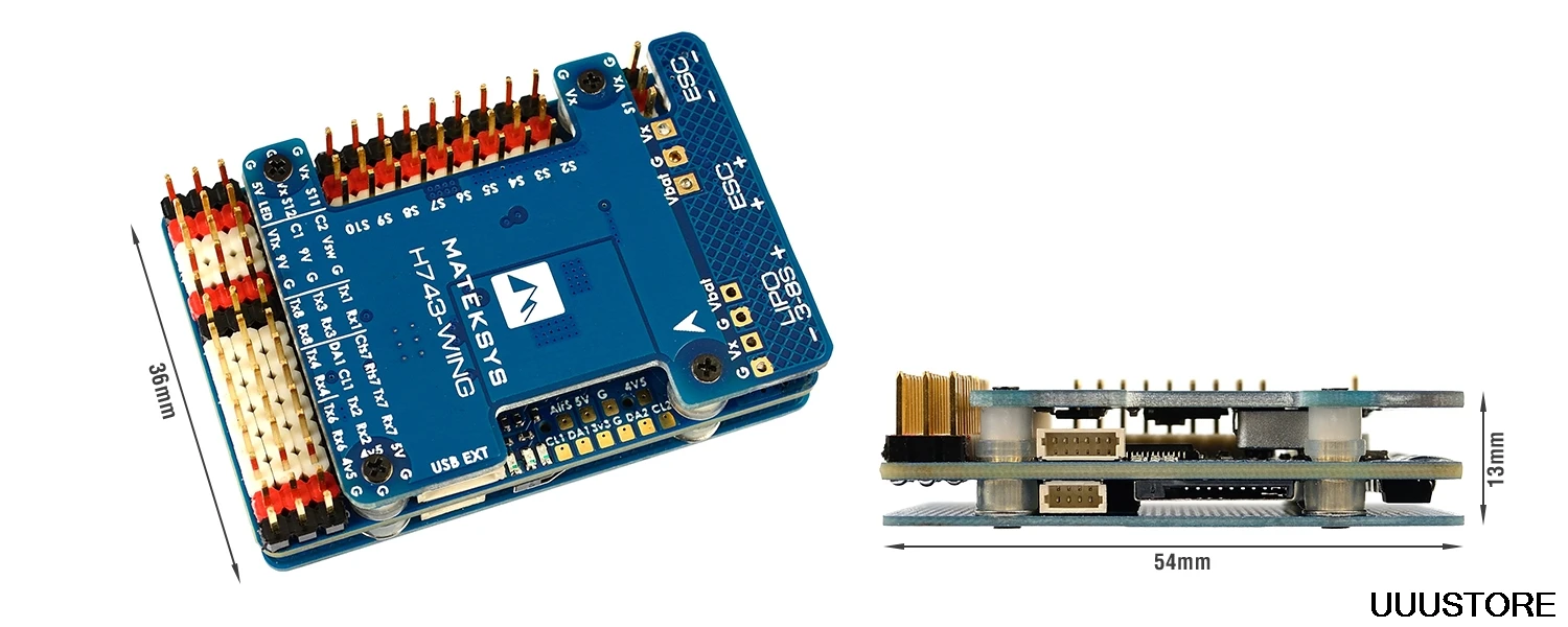 контроллер полета matek h743 h743 wing mpu6000 и icm20602 в