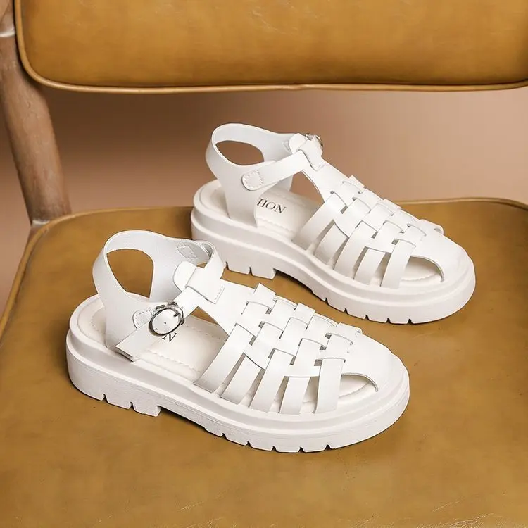 

Женские босоножки в римском стиле, сандалии на танкетке, летняя модная удобная обувь с перфорацией, на высоком каблуке, Y71