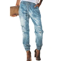 ripped jeans for women high waisted denim pants fashion blue hole baggy jeans y2k ladies streetwear harem trousers