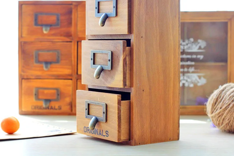 1 шт. Zakka бакалея Ретро деревянный небольшой ящик тип шкаф для хранения старые