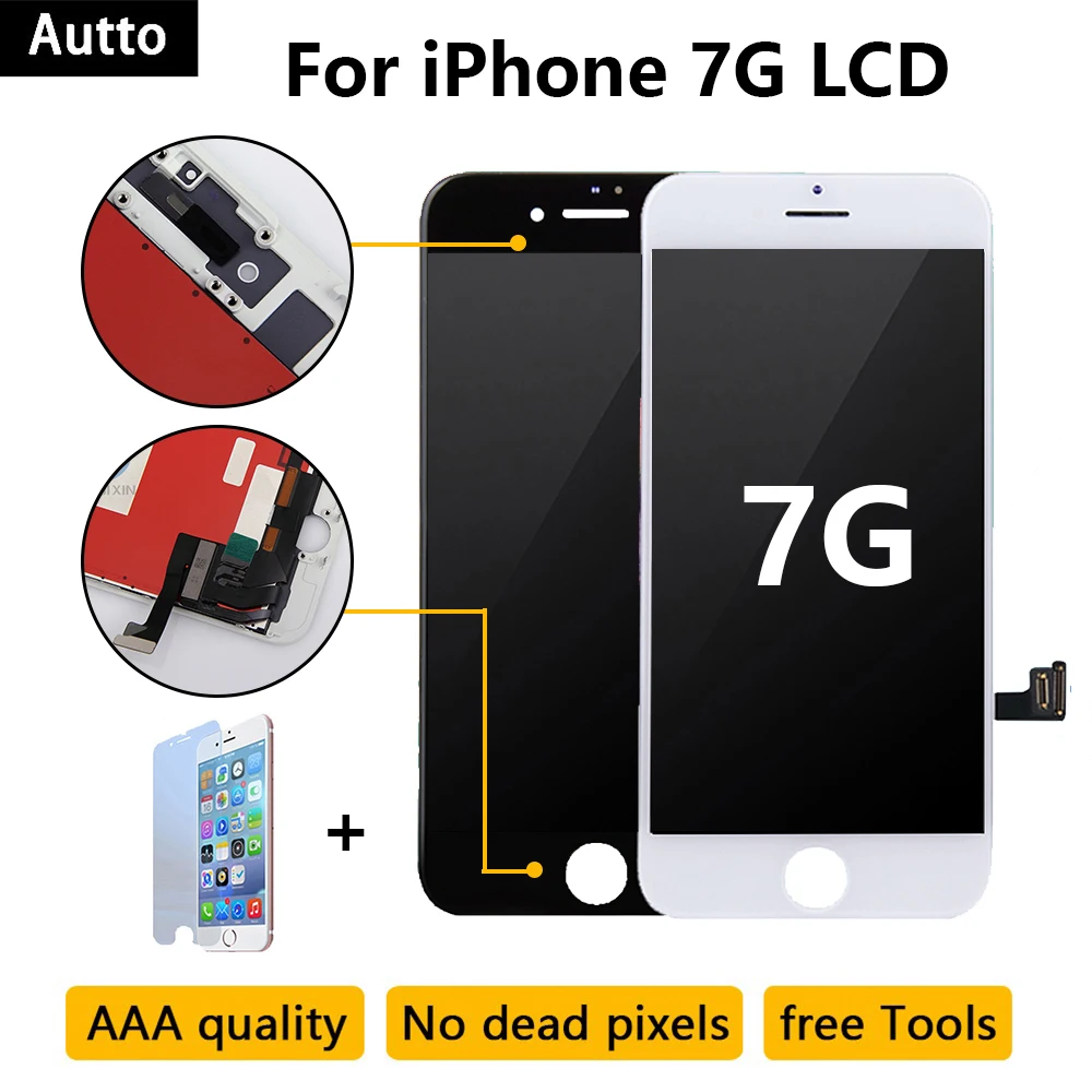 10 шт. 100% тест без битых пикселей AAA качество ЖК-дисплей для iPhone 7 ЖК-экран