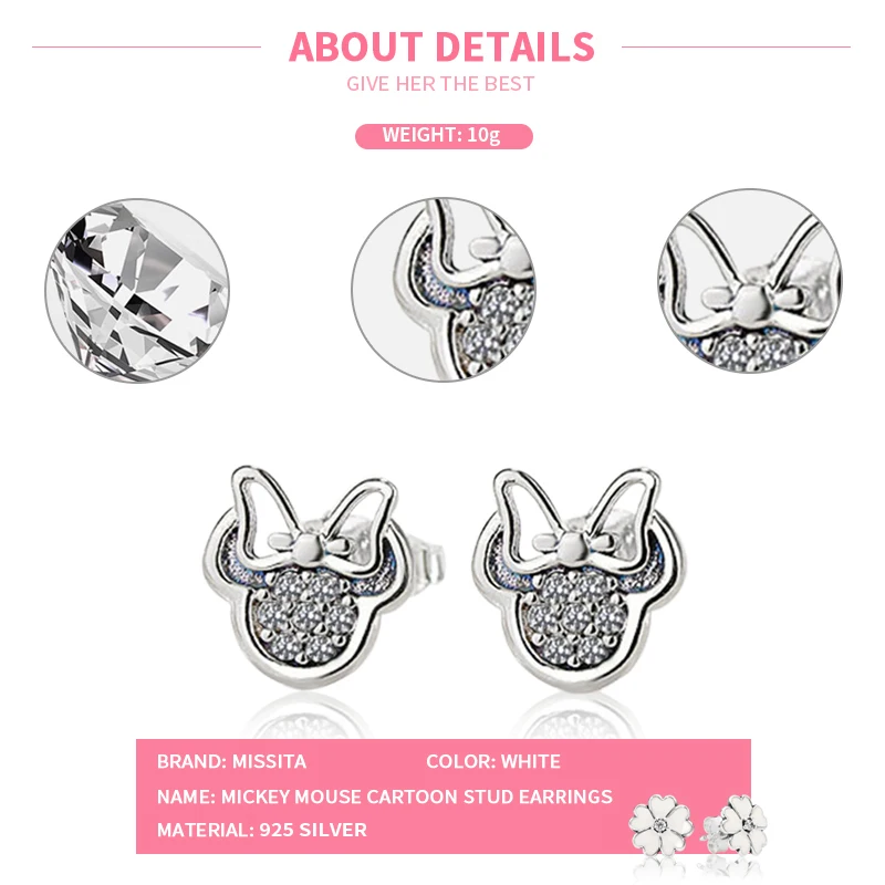 MISSITA милые женские серьги с бантиком и Микки Минни модные ювелирные изделия