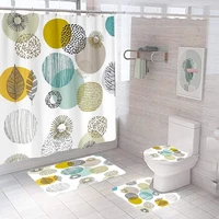 colorful leaf shower curtain set with non slip rugs toilet lid cover and bath mat durable waterproof shower curtain bathroom