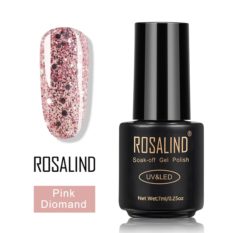 Pink Diomand ROSALIND гель лак для ногтей набор все для маникюра верхнее покрытие УФ светодиодный гель лак удаляющийся замачиванием Полупостоянный лак для ногтей - Цвет: Pink Diomand