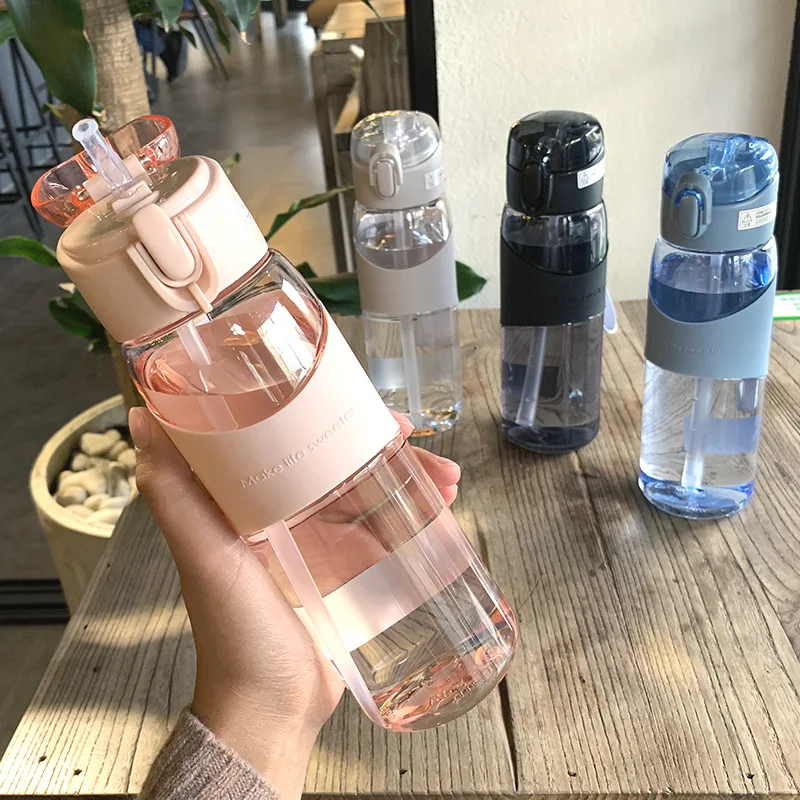 Бутылка для воды BPA бесплатно соломы Стиль термостойкие спортивные 520 мл Пластик