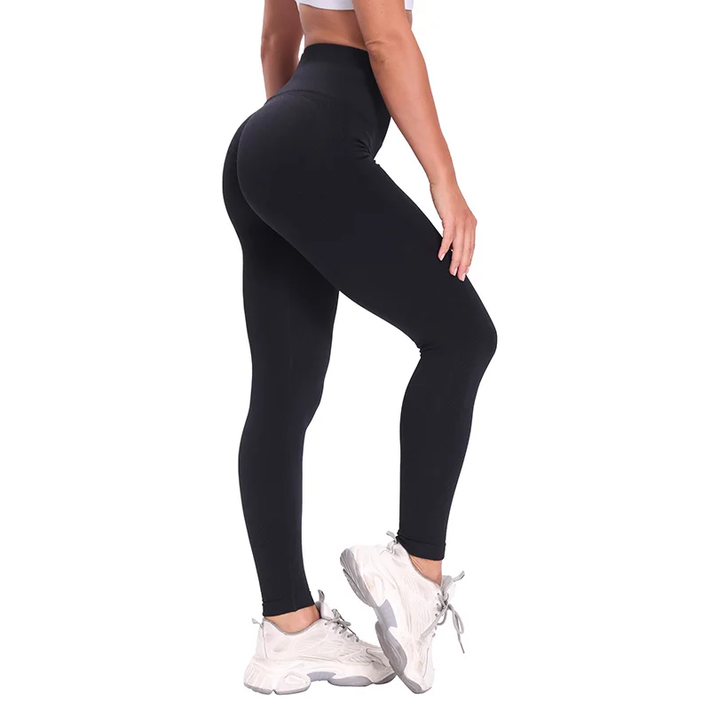 New High Waist Seamless Leggings Elastic Breathable Yoga Pants Running Fitness Sports Clothes Athletic Exercise Put Hip Leggings
