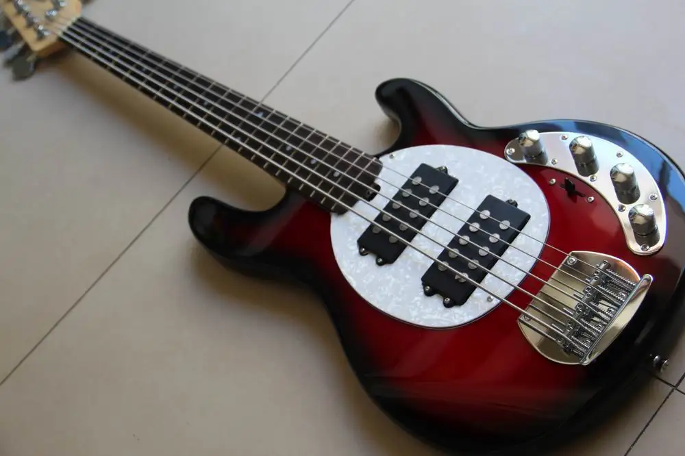 Новое поступление 5 струн электрический бас Musicman высшее качество в Red Burst