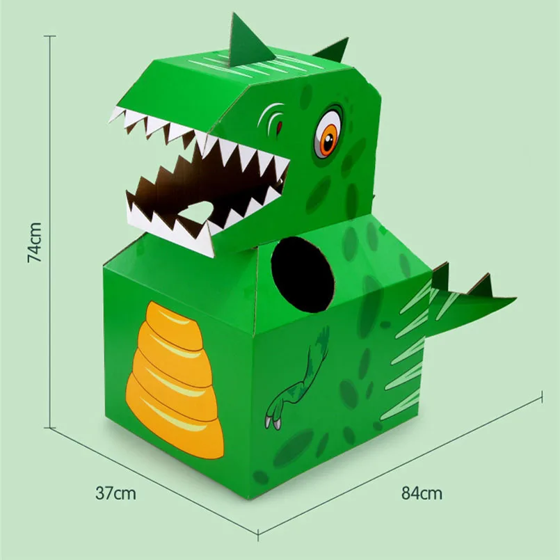Детский картонный костюм динозавра в сборе объемная головоломка веселая