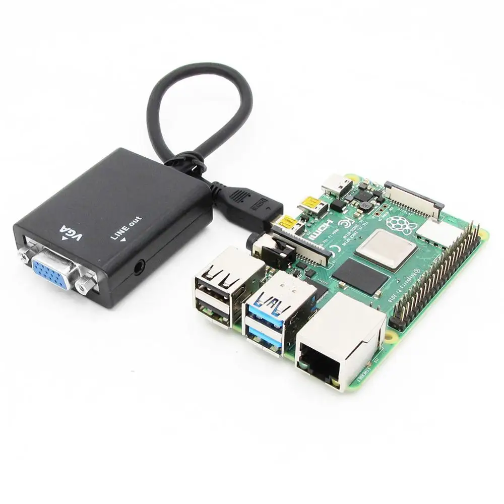 2 ГБ/4 ГБ Raspberry Pi 4 Модель B Кабель Micro HDMI к VGA видеопреобразователь адаптер для