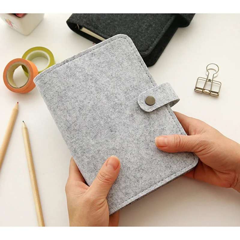 

A5 A6 Felt shell fabric notebook Loose Leaf Notebook Paper Planner Inner Page ring binder Stationery Gift Traveler Journal