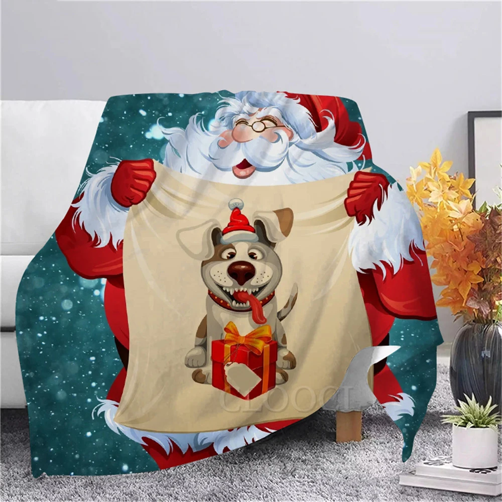 

CLOOCL Merry Christmas Santa Claus Blanket Print Flannel Blanket Sofa Travel Flannel Blankets Hiking Picnic Quilt Drop Shipping