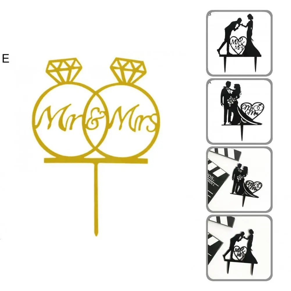 

Lightweight Practical Hollow Design Unique Cake Pick Acrylic Cake Topper Decoration Portable for Valentine Day Gifts