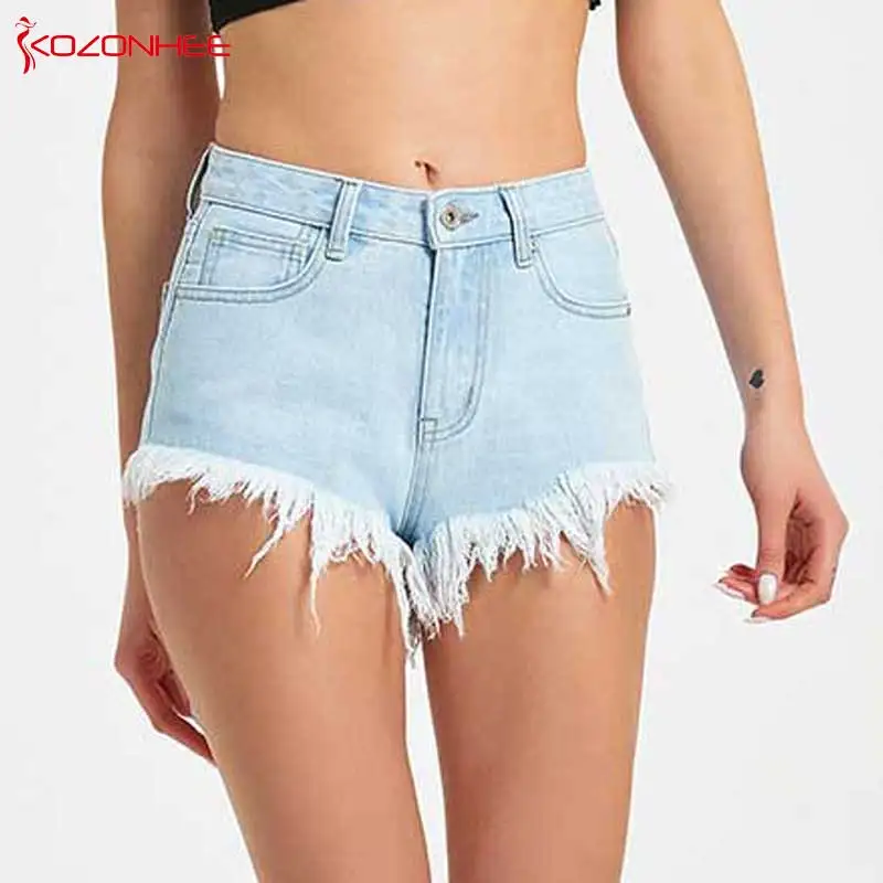 

Loose Tassel Inelastic Women Denim Shorts With Mid Waist ultrashort Female Summer Shorts For Women's jeans #24