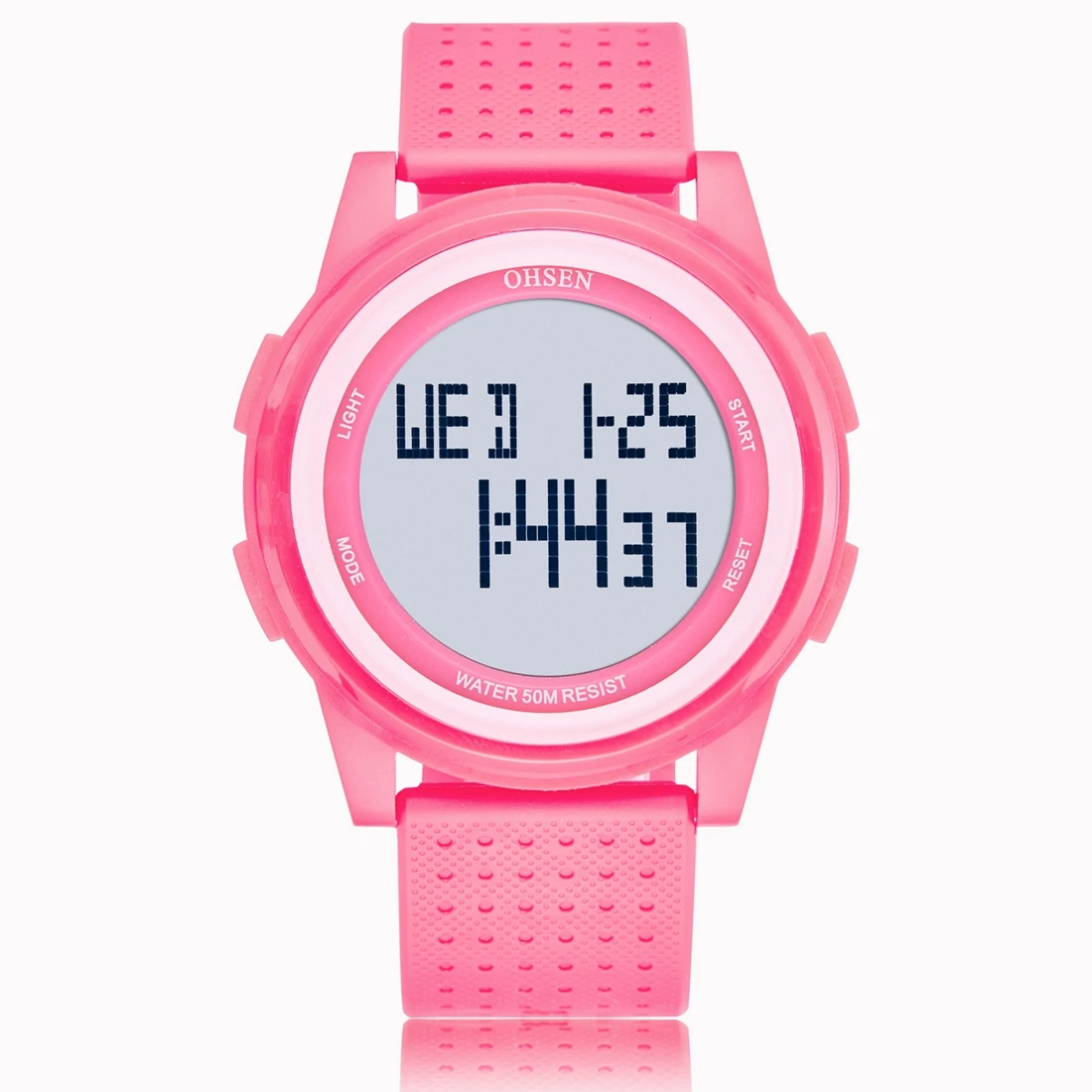 Pink wristwatch OHSEN цифровые женские наручные часы модные белые водонепроницаемые электронные женские часы спортивные детские подарочные часы relogio feminino - Цвет: Pink wristwatch