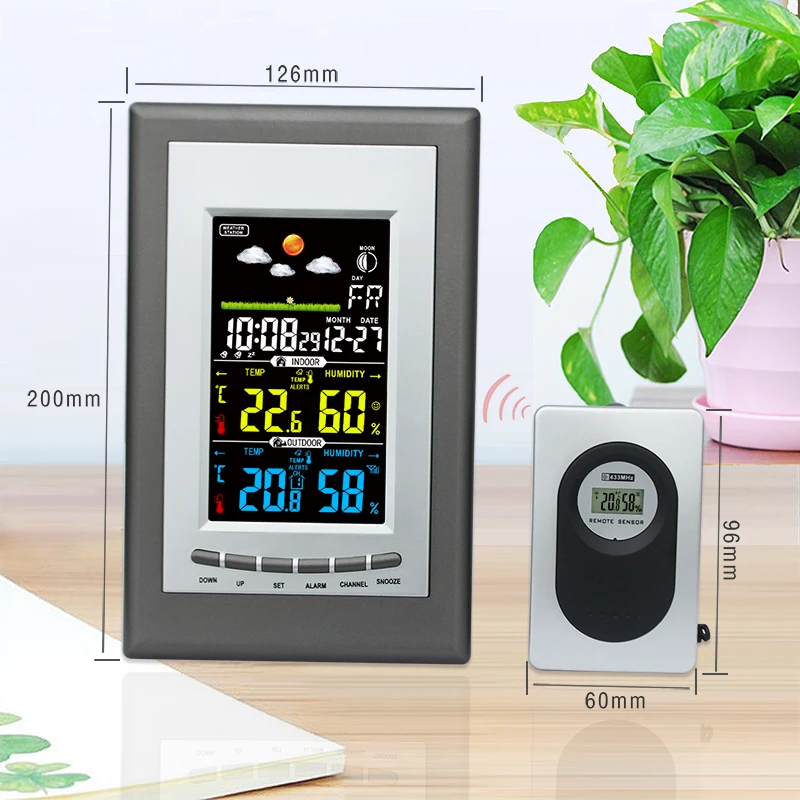 JIMEI H209G COLOR 1 электронная комнатная/наружная LCD цветная Беспроводная метеостанция