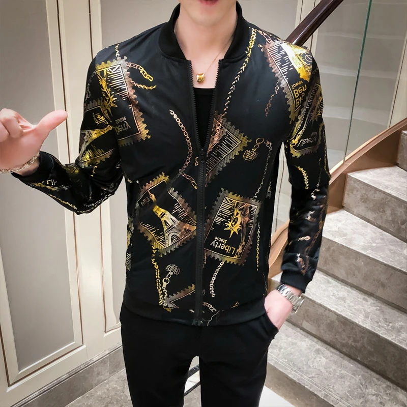 Мужская куртка-бомбер с длинным рукавом повседневная приталенная куртка уличная