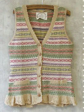 Вязаный крючком свитер жилет в полоску кардиган стиле мори для девушек топы