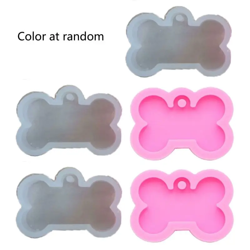 

5Pcs Silicone Bone Shape Pendant Resin Mold DIY Dog Tag Keychain Resin Mold