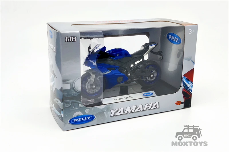 Welly 1:18 2020 Yamaha YZF-R6 синий литая мотоцикл |