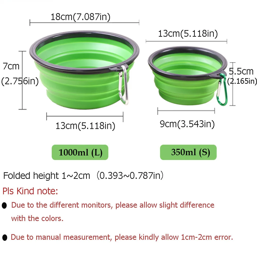 

350/1000ML Silicone Pet Bowls Slow Food Dog Bowl Folding Pet Cat Dog Portable Food Water Feeding Travel Outdoor Bowl