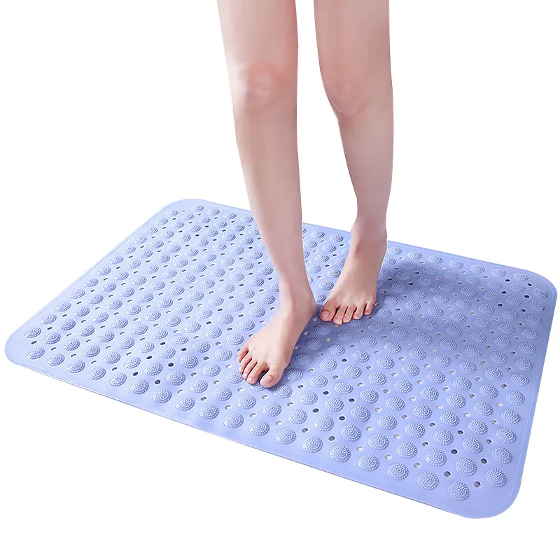 

2020 Large Strong Suction Bathroom Mat Anti Slip Bath Shower Mat PVC Massage Particles Foot Pad Odorless Non-Toxic Bath Mat
