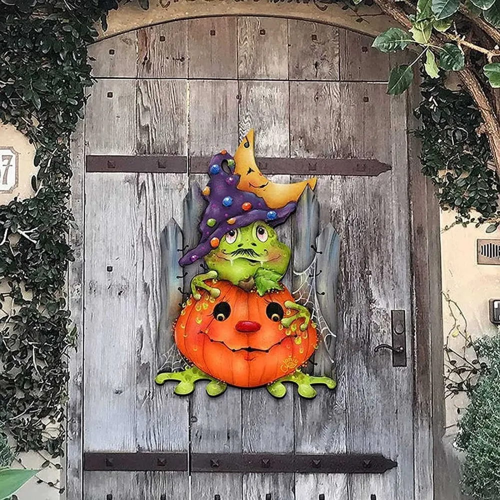 

Halloween Sign Pendants Hanging Interior Decoration Bar Scenes Decorations Gardens High Quality Pumpkins Welcome Creative Door