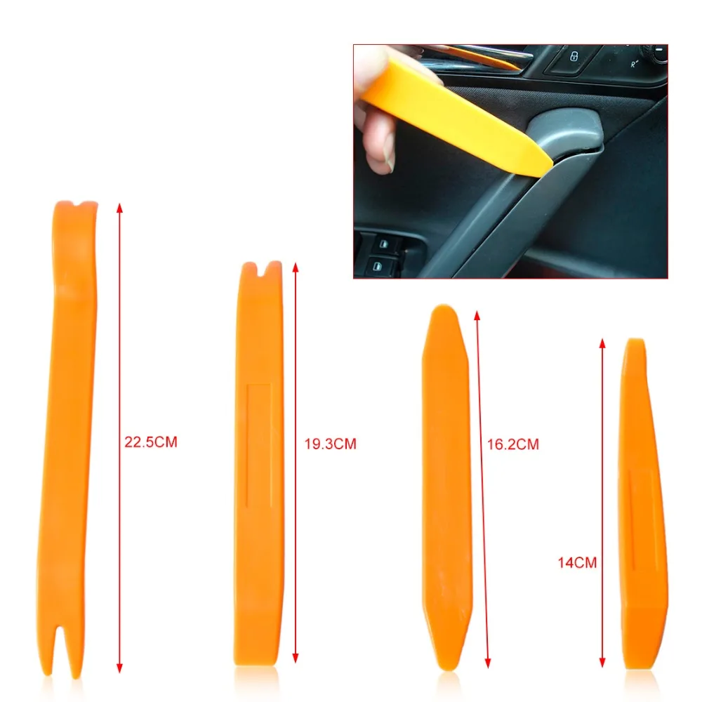 

4pcs Plastic Car Door Radio Trim Mold Removal Tools for Chevrolet Cruze Trax Aveo Lova Sail Epica Captiva Volt Camaro Cobalt