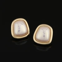 vintage high quality french mabe pearl without pierced clip earrings stud earrings simple female compact 2021 new trend