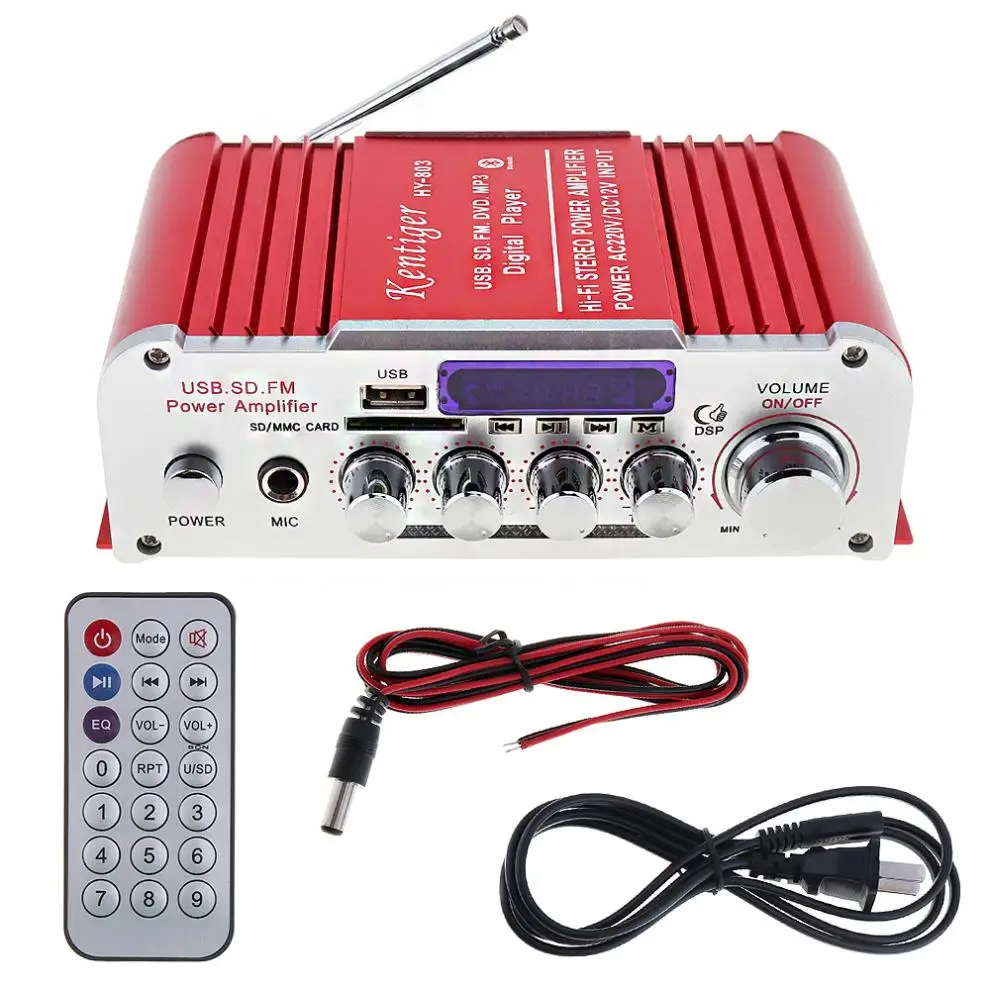 DC 12 В HIFI Bluetooth автомобильный аудио усилитель мощности стерео FM радио плеер