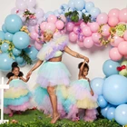 Длинные юбки для фотосессии, тюлевые юбки радужного цвета, юбка-пачка для выпускного вечера для взрослых, Женская юбка в несколько рядов, великолепная