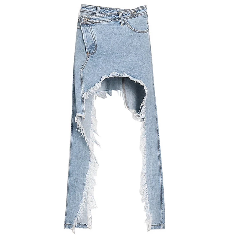 

Fashion Sexy High Waist Irregular Design Skirt European American Style Asymmetric Women Skirts 2021 New Loose Casual Jupe