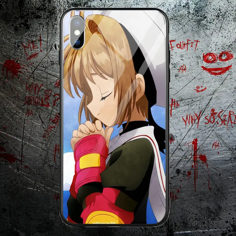 Sakura Card Captor Il Clow Tempered Glass Phone Cases for iPhone 8 7 6 5 5S SE 2020 6S Plus X XR XS 11 Pro Max Bags | Мобильные