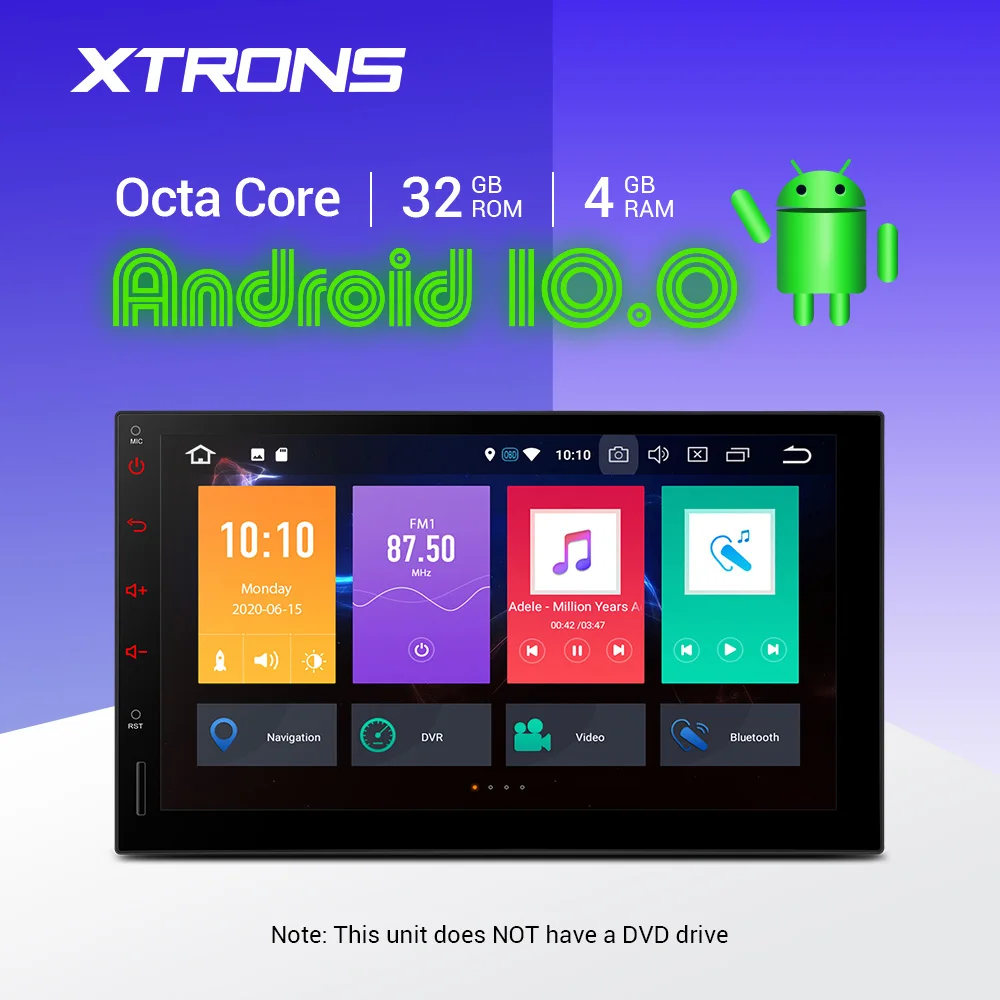 

XTRONS 4G RAM 2 Din 7'' Universal Android 10.0 Car Radio Stereo Player GPS Navigation DAB+ Bluetooth FM WIFI USB DVR NO DVD