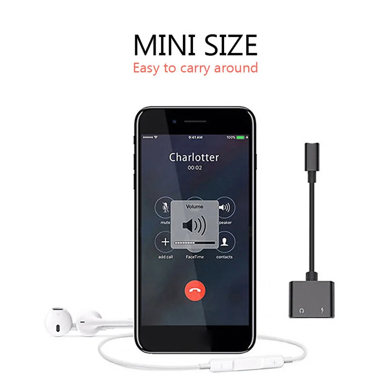 Фото Двойной аудио адаптер для наушников Lightning Jack Aux iPhone 11 Pro Max 7 8 X XR сплиттер конвертер Двойной аудио адаптер для наушников Lightning Jack Aux iPhone 11 Pro Max 7 8 X XR сплиттер конвертер