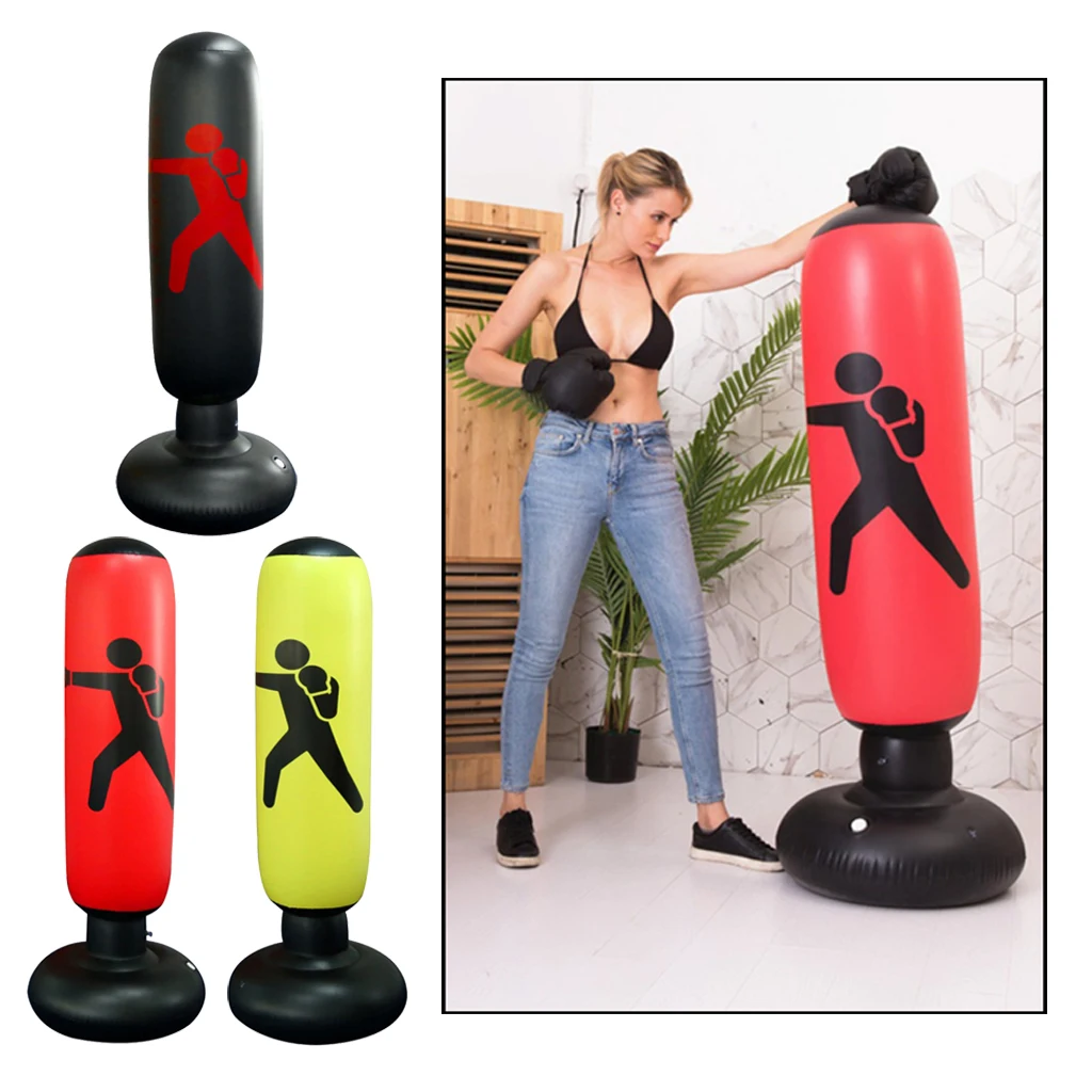 63 Inch Inflatable Boxing Punching Bag Fitness for Kids Adult | Спорт и развлечения