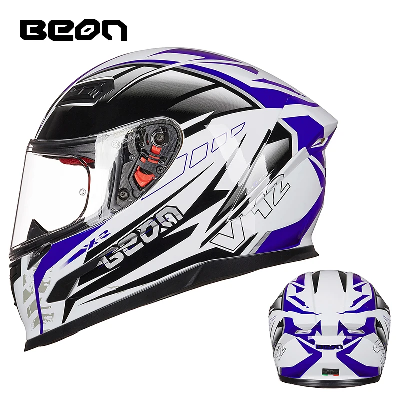 Новинка 2019 BEON мотоциклетный шлем для мужчин и женщин полнолицевой спортивный