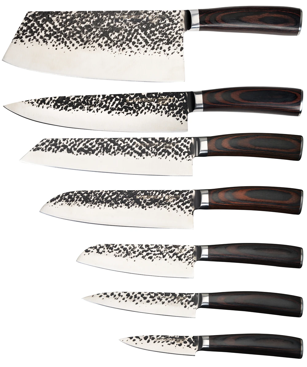 Набор кухонных ножей Everrich 7 шт. нож шеф повара Santoku универсальный для очистки