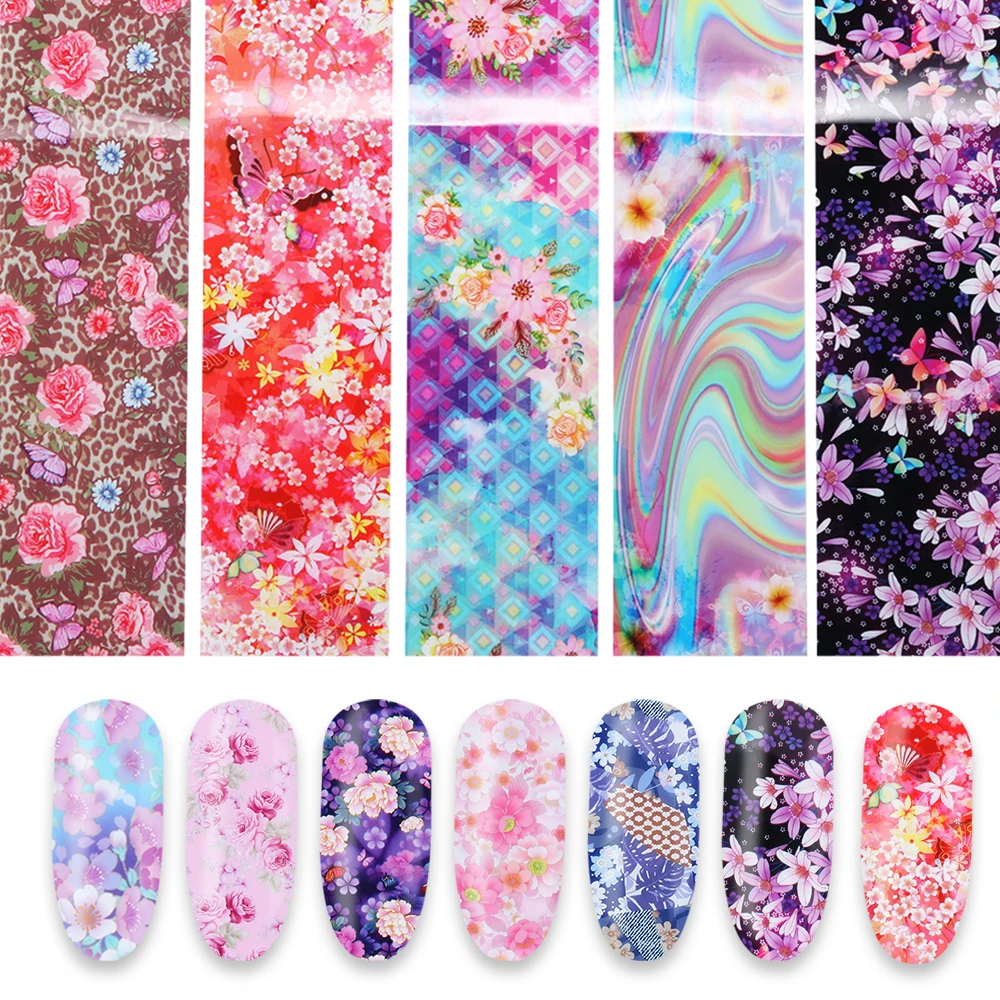 Набор слайдеров звездных цветов для ногтей 10 шт. голографическая наклейка в