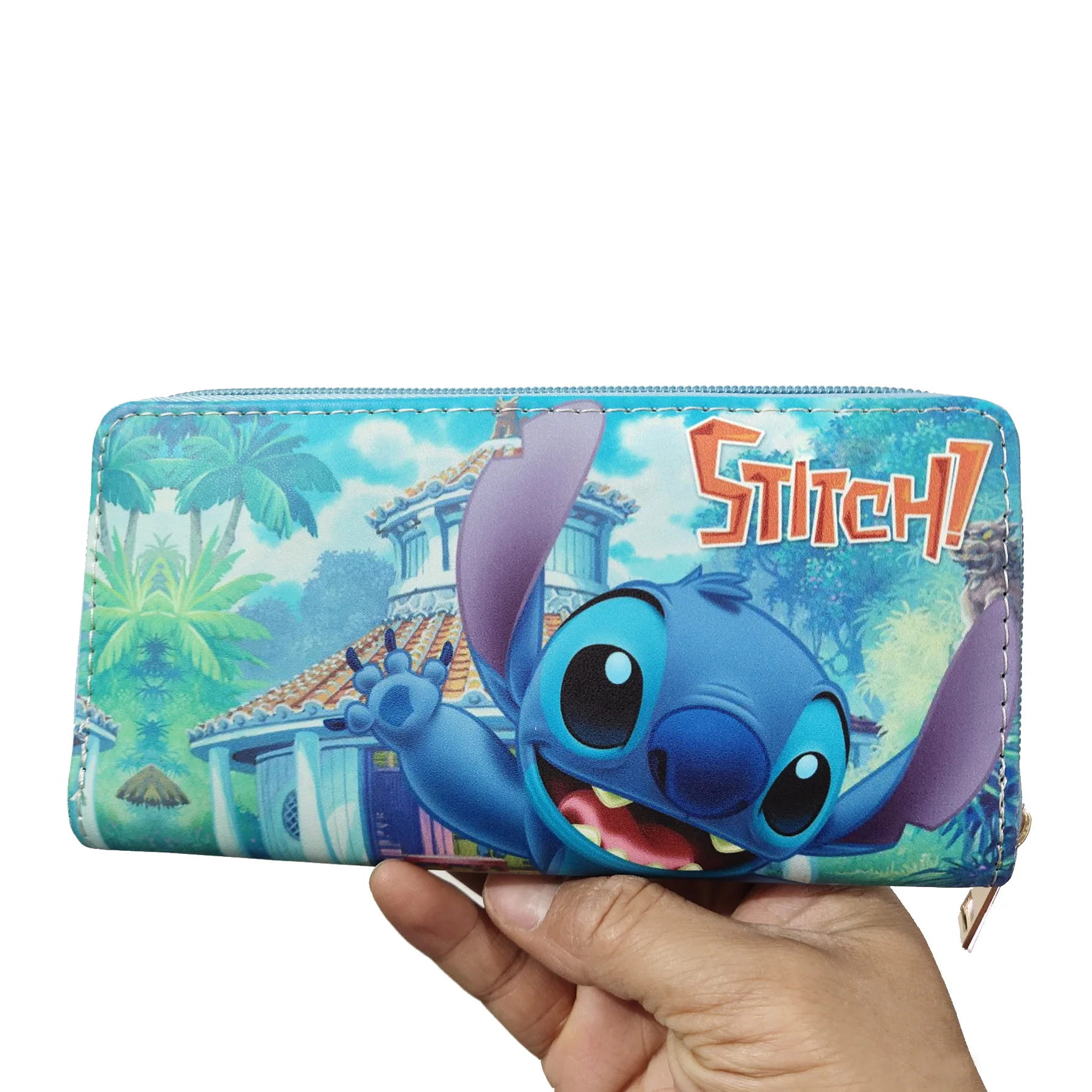 Милый кошелек Disney Stitch из искусственной кожи Дамский удлиненный бумажник сумочка