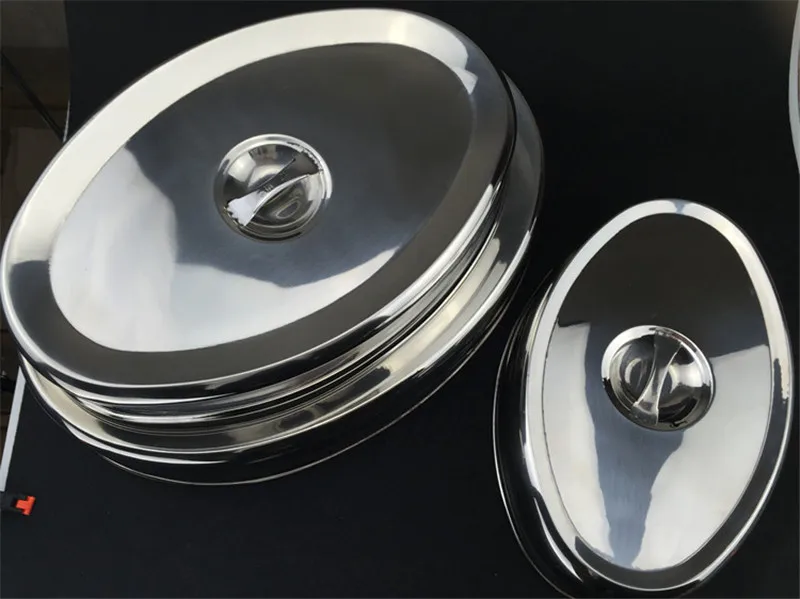 Овальная крышка из нержавеющей стали для западного ресторана толстая круглая