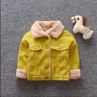Куртка для маленьких мальчиков и девочек, бархатная куртка для девочек, утепленная рубашка, детская теплая куртка с капюшоном, одежда для детей 15 лет