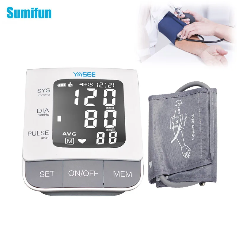 

Medical Automatic Digital Arm Blood Pressure Monitor Tensiometer BP Tonometer Heart Rate Pulse Monitoring Sphygmomanometer