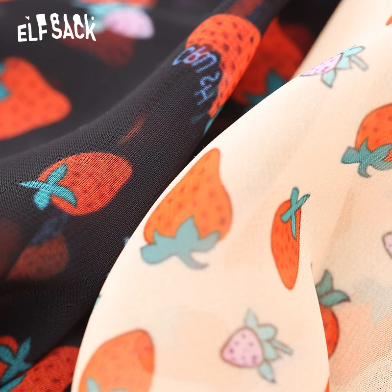 ELFSACK розовые женские юбки с милым принтом осень 2019 новые трапециевидной формы со