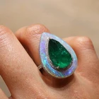 Женские Зеленые трендовые кольца, свадебные украшения для помолвки вечерние подарок, капли слез из камня