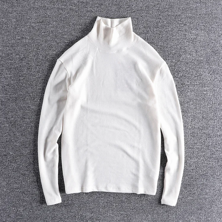Осенне-зимняя новая текстурная Мужская футболка с высоким воротником Теплый