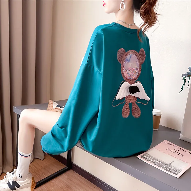 Модель 2021 года Женская весенне осенняя тонкая Толстовка с длинным рукавом