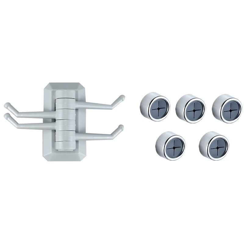 7 шт Многофункциональный вращающийся самоклеящийся настенный крючок для